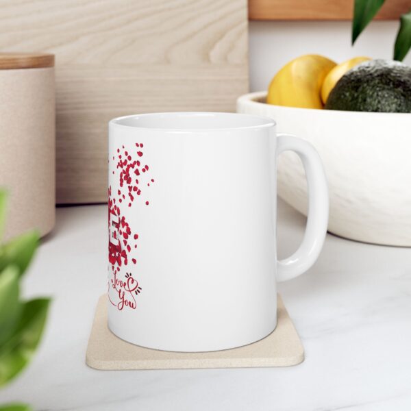 Love You Floral Ceramic Mug - Heart Design for Valentine's Day - Image 7