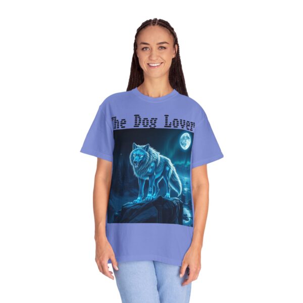 Unisex Dog Lover Garment-Dyed T-Shirt – Nighttime Wolf Design - Image 41