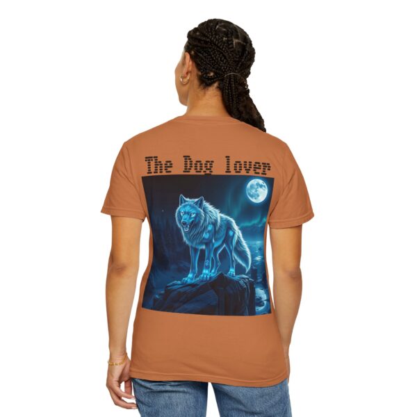 Unisex Dog Lover Garment-Dyed T-Shirt – Nighttime Wolf Design - Image 16