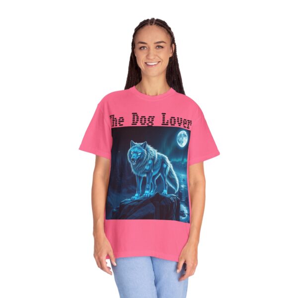Unisex Dog Lover Garment-Dyed T-Shirt – Nighttime Wolf Design - Image 59