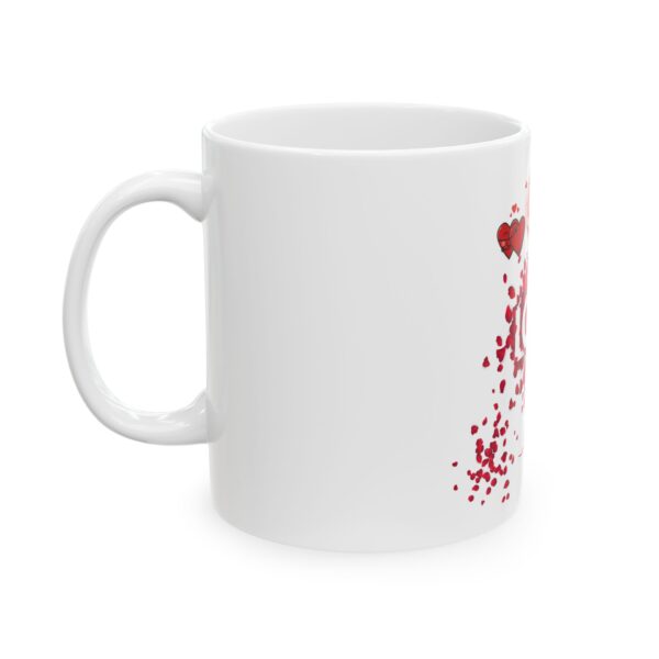 Love You Floral Ceramic Mug - Heart Design for Valentine's Day - Image 3