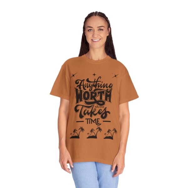 Beach Vibes Motivational T-Shirt - "Anything Worth Having Takes Time" - Image 32