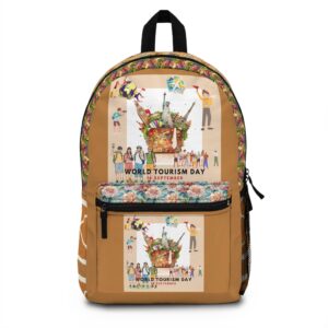 World Tourism Day Backpack - Colorful Travel-Themed Bag for Adventurers