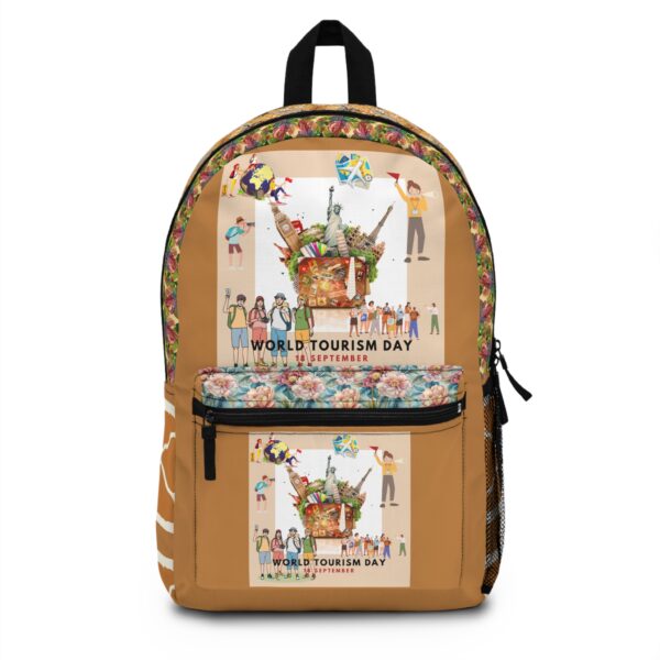World Tourism Day Backpack - Colorful Travel-Themed Bag for Adventurers