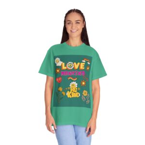 Positive Vibes Unisex Garment-Dyed T-Shirt - 'Love Mankind' Design