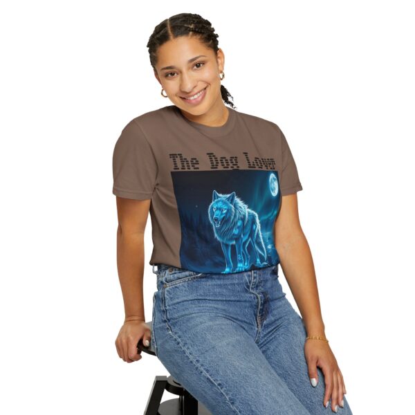 Unisex Dog Lover Garment-Dyed T-Shirt – Nighttime Wolf Design - Image 26