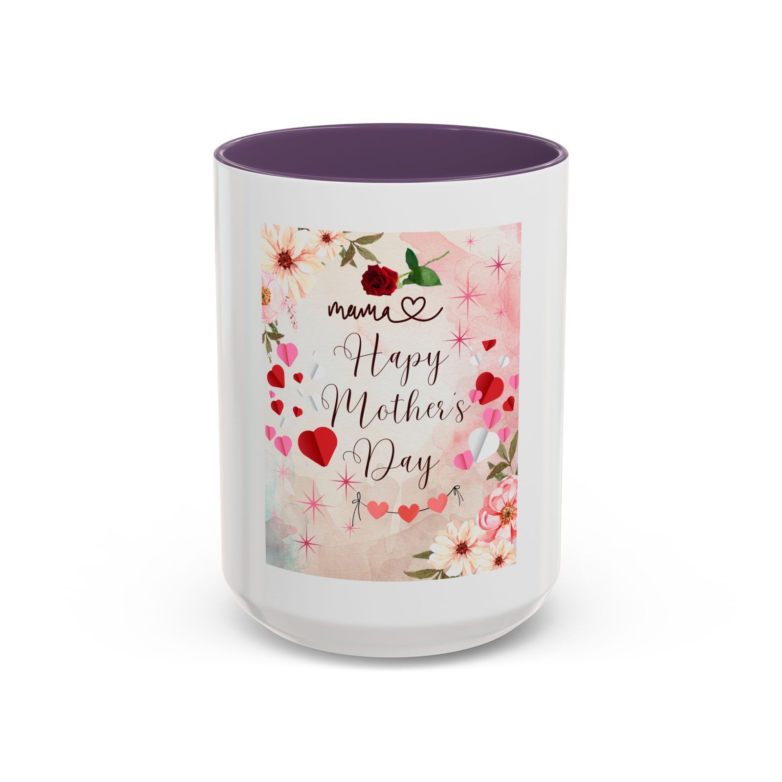 Happy Mother's Day Accent Coffee Mug - Floral Design, 11 & 15oz - Image 57