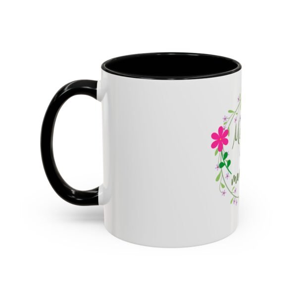 Happy Mother's Day Accent Coffee Mug - Floral Design for Mom - Image 3