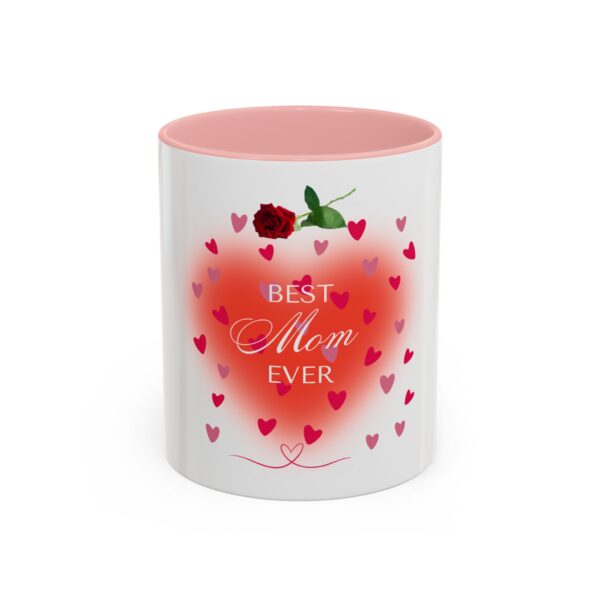Best Mom Ever Accent Coffee Mug - Heart & Rose Design - Image 19