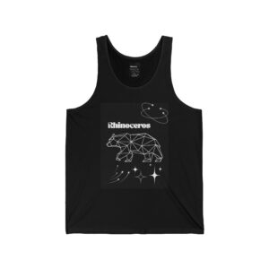Cosmic Rhinoceros Unisex Jersey Tank - Celestial Animal Graphic Tee