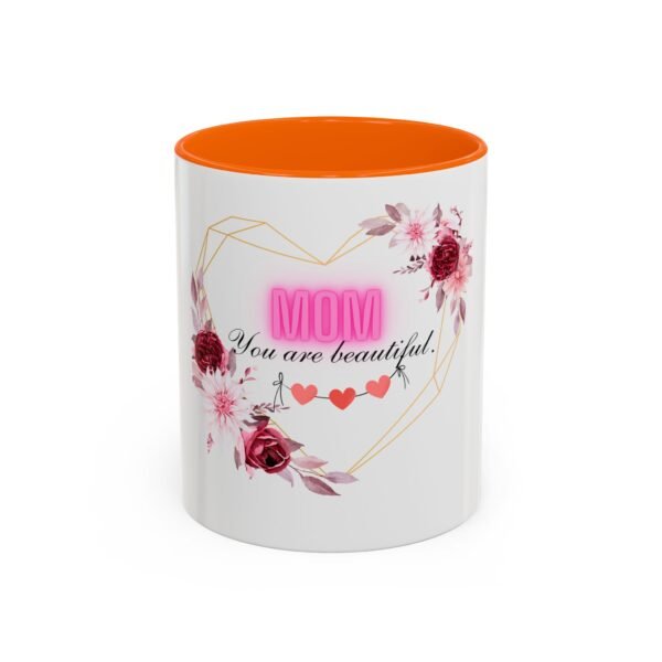 Mom Heart Accent Coffee Mug - Beautiful Floral Design - Image 51