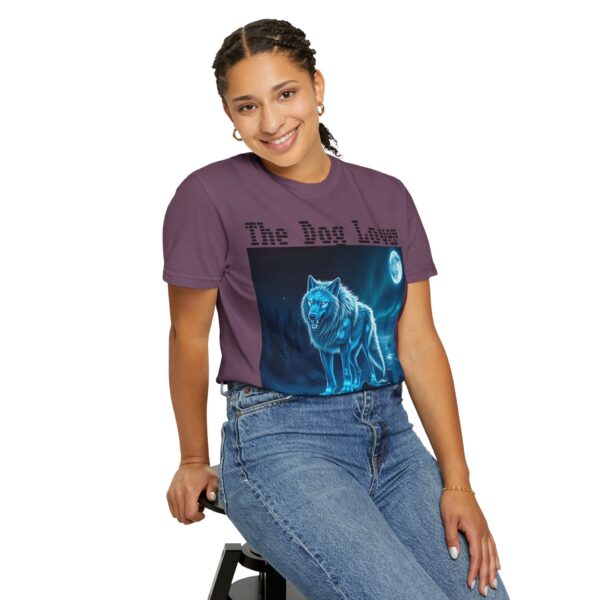 Unisex Dog Lover Garment-Dyed T-Shirt – Nighttime Wolf Design - Image 71