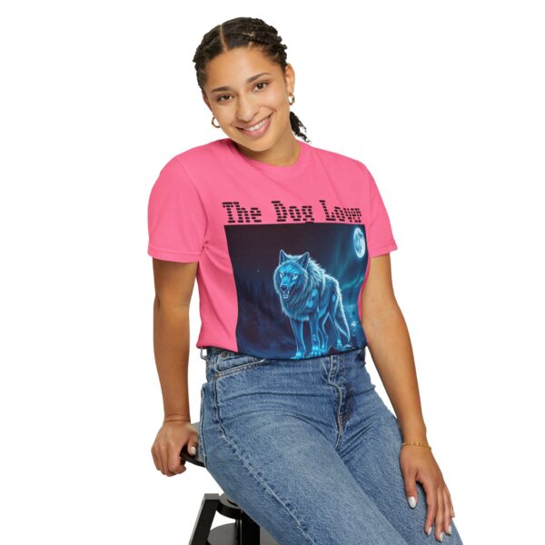 Unisex Dog Lover Garment-Dyed T-Shirt – Nighttime Wolf Design - Image 62