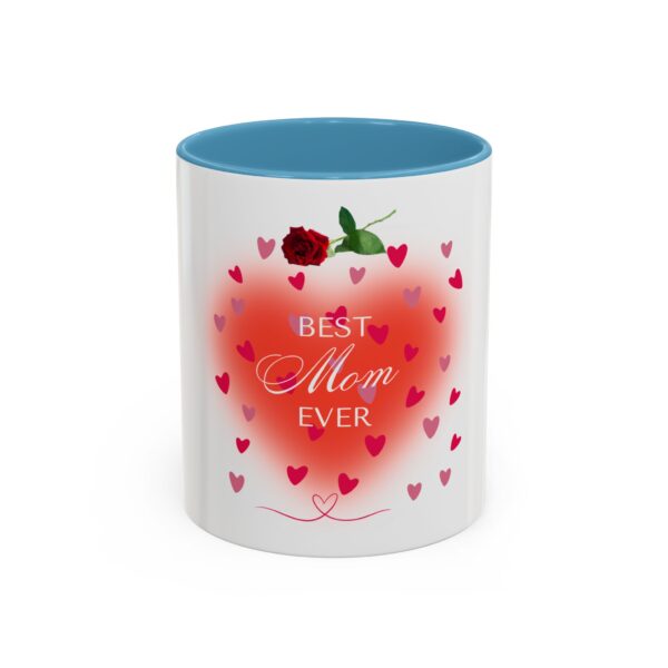Best Mom Ever Accent Coffee Mug - Heart & Rose Design - Image 41
