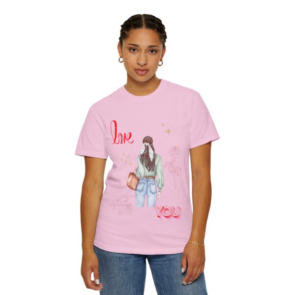 Love You Feminine Unisex T-shirt - Romantic Floral Design - Image 56