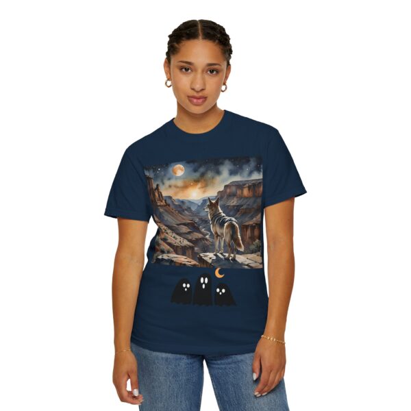 Mystical Wolf & Ghosts Unisex Garment-Dyed T-Shirt - Image 6