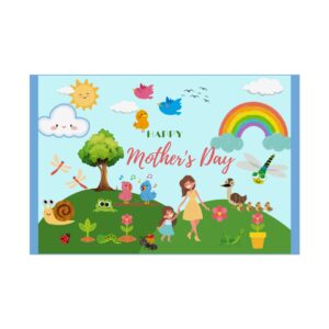 Colorful Mother's Day Rolled Poster - Whimsical Spring Design for Celebration