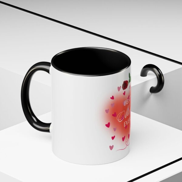 Best Mom Ever Accent Coffee Mug - Heart & Rose Design - Image 12