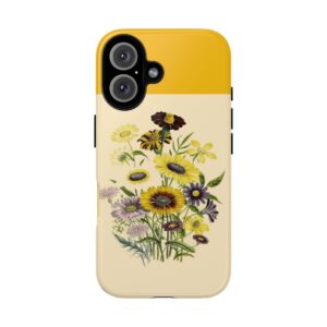Floral Tough Case - Vintage Yellow Flower Design for iPhone