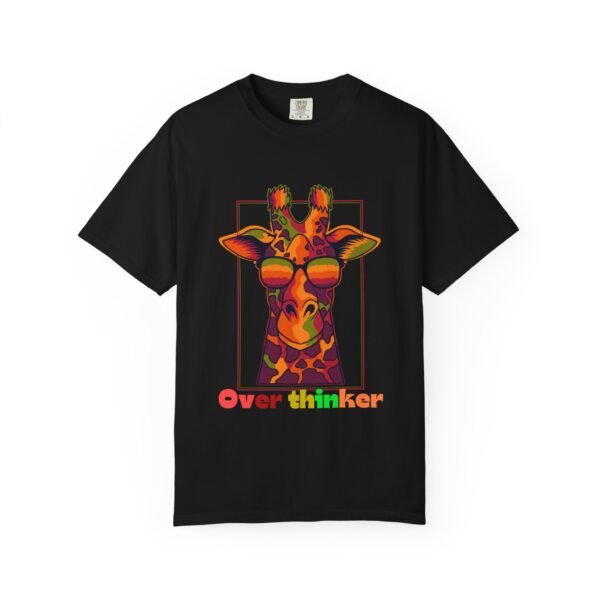 Overthinker Giraffe Unisex Garment-Dyed T-shirt | Fun & Quirky Graphic Tee - Image 2