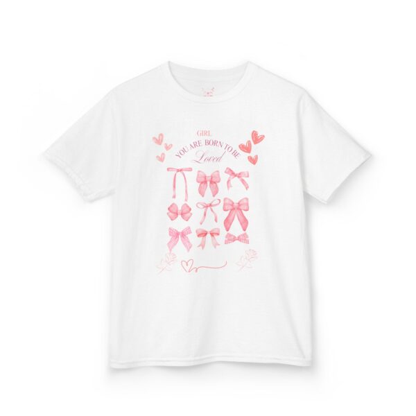 Girls' Love and Bows Heavy Cotton Tee - Cute, Comfortable Kids T-Shirt - Image 12