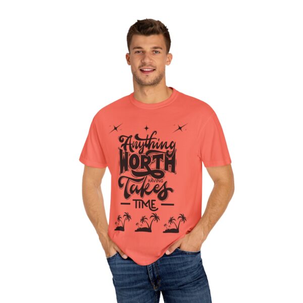 Beach Vibes Motivational T-Shirt - "Anything Worth Having Takes Time" - Image 13