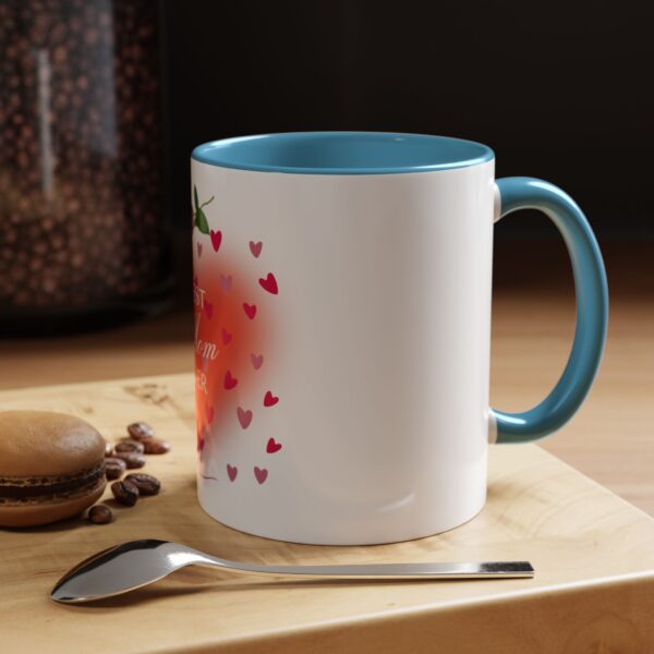 Best Mom Ever Accent Coffee Mug - Heart & Rose Design - Image 45