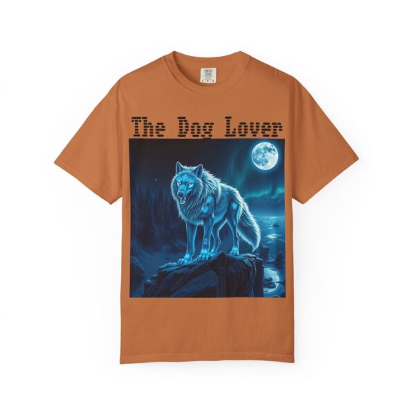 Unisex Dog Lover Garment-Dyed T-Shirt – Nighttime Wolf Design - Image 10