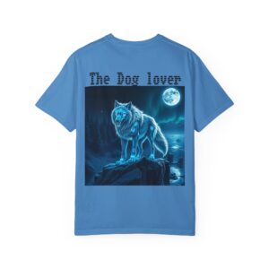 Unisex Dog Lover Garment-Dyed T-Shirt – Nighttime Wolf Design