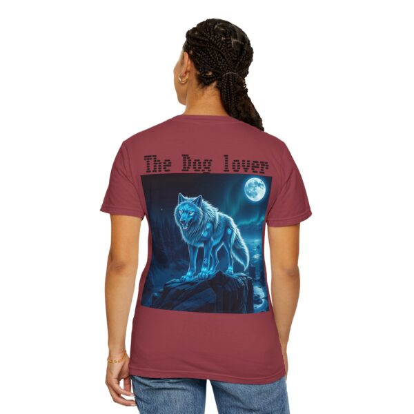 Unisex Dog Lover Garment-Dyed T-Shirt – Nighttime Wolf Design - Image 79