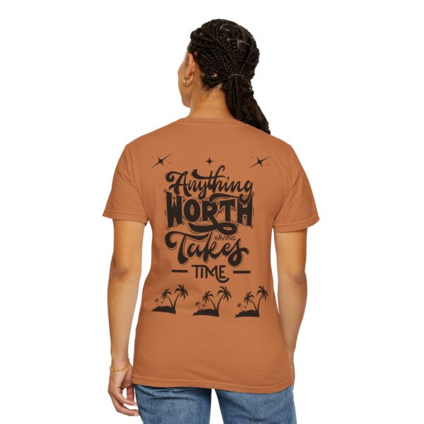 Beach Vibes Motivational T-Shirt - "Anything Worth Having Takes Time" - Image 34
