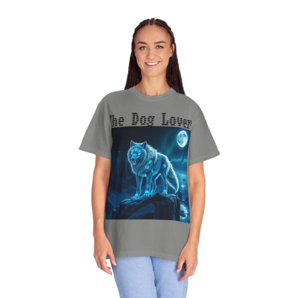 Unisex Dog Lover Garment-Dyed T-Shirt – Nighttime Wolf Design - Image 50