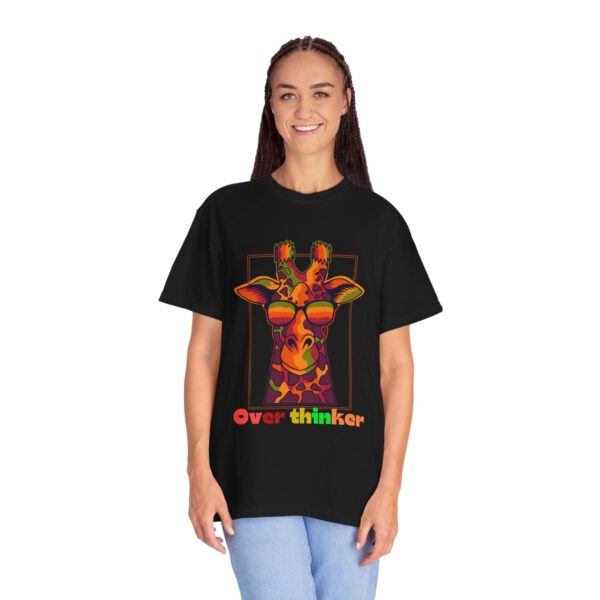 Overthinker Giraffe Unisex Garment-Dyed T-shirt | Fun & Quirky Graphic Tee