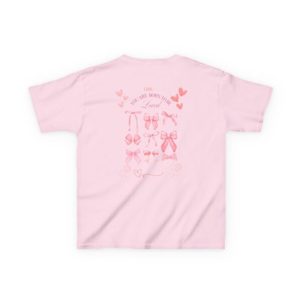 Girls' Love and Bows Heavy Cotton Tee - Cute, Comfortable Kids T-Shirt - Image 3