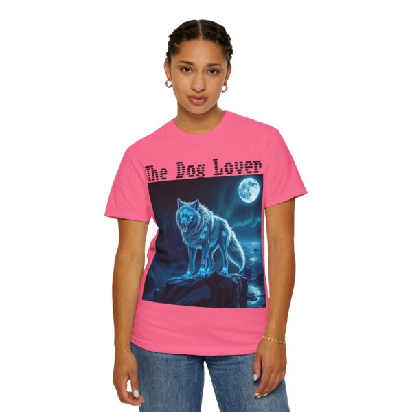 Unisex Dog Lover Garment-Dyed T-Shirt – Nighttime Wolf Design - Image 60