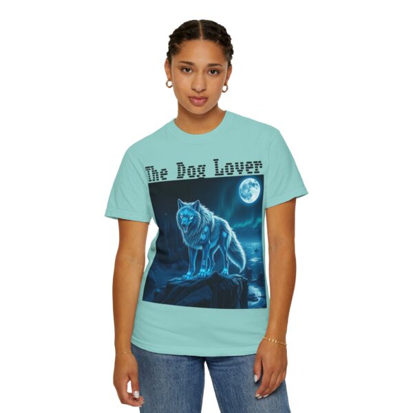 Unisex Dog Lover Garment-Dyed T-Shirt – Nighttime Wolf Design - Image 33
