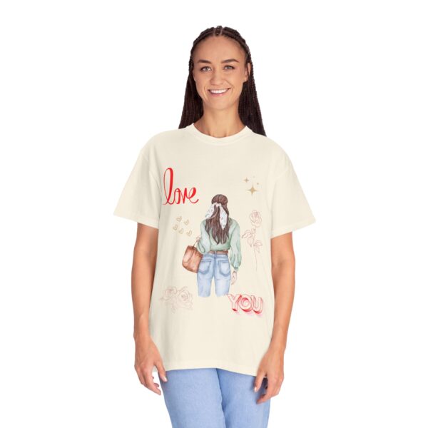 Love You Feminine Unisex T-shirt - Romantic Floral Design