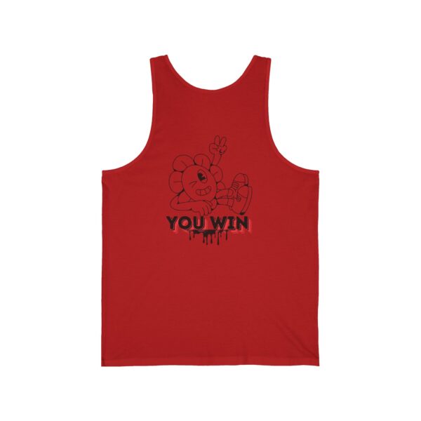 You Win Unisex Jersey Tank - Fun Floral Graphic Tee for Gamers & Celebration - Image 8