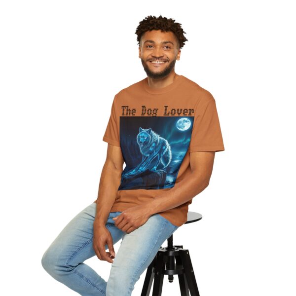 Unisex Dog Lover Garment-Dyed T-Shirt – Nighttime Wolf Design - Image 18