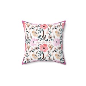 Floral Square Pillow for Super Mom – Cozy Home Decor