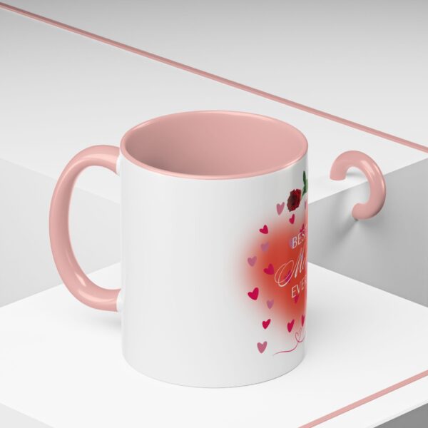 Best Mom Ever Accent Coffee Mug - Heart & Rose Design - Image 24