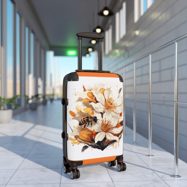 Floral Blossom Suitcase with Bee Design - Travel Luggage for Adventurers - Image 3