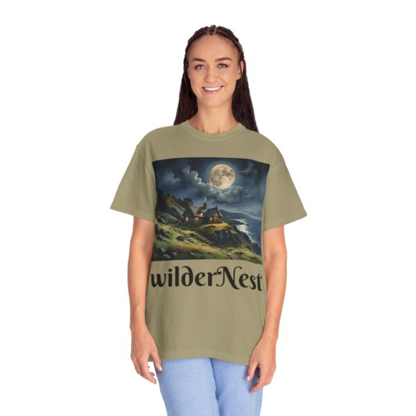 WilderNest Cottage Moonlight T-Shirt - Unisex Garment-Dyed Tee for Nature Lovers - Image 5