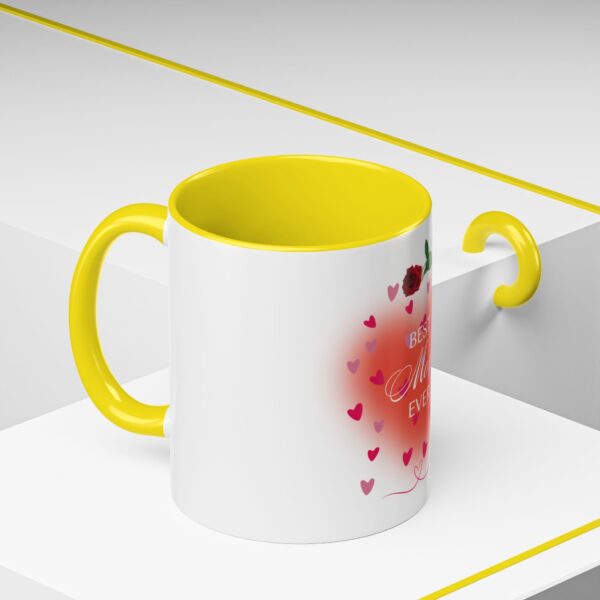 Best Mom Ever Accent Coffee Mug - Heart & Rose Design - Image 68