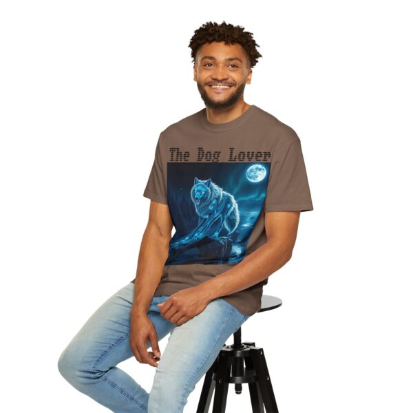 Unisex Dog Lover Garment-Dyed T-Shirt – Nighttime Wolf Design - Image 27