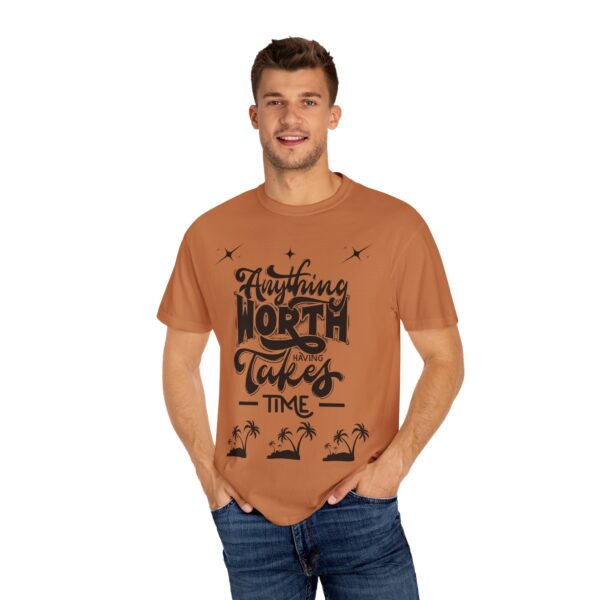 Beach Vibes Motivational T-Shirt - "Anything Worth Having Takes Time" - Image 31
