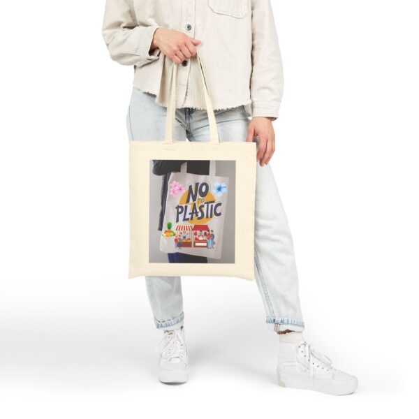 Eco-Friendly Cotton Tote Bag - "No to Plastic" - Image 7