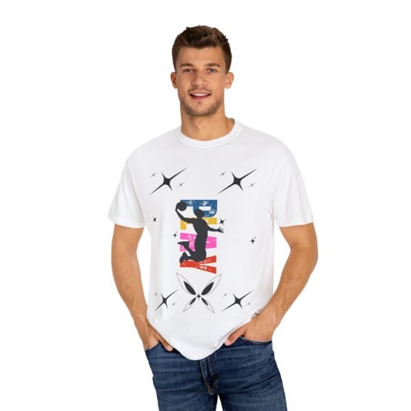 Unisex Garment-Dyed T-Shirt - Vibrant Athletic Design with Stars - Image 2