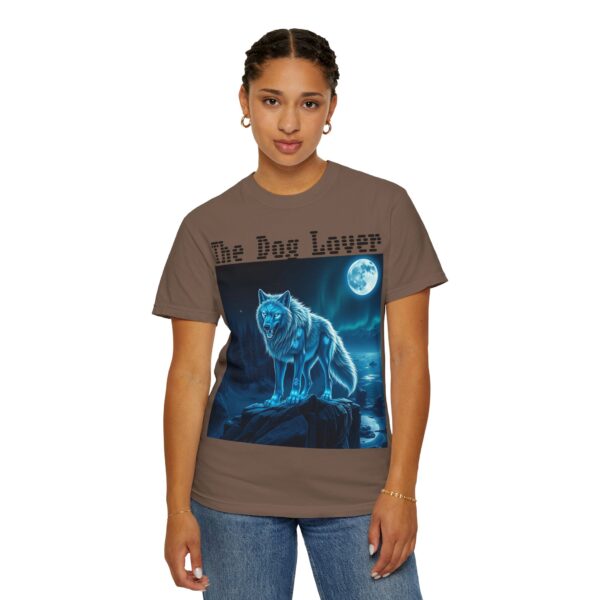 Unisex Dog Lover Garment-Dyed T-Shirt – Nighttime Wolf Design - Image 24