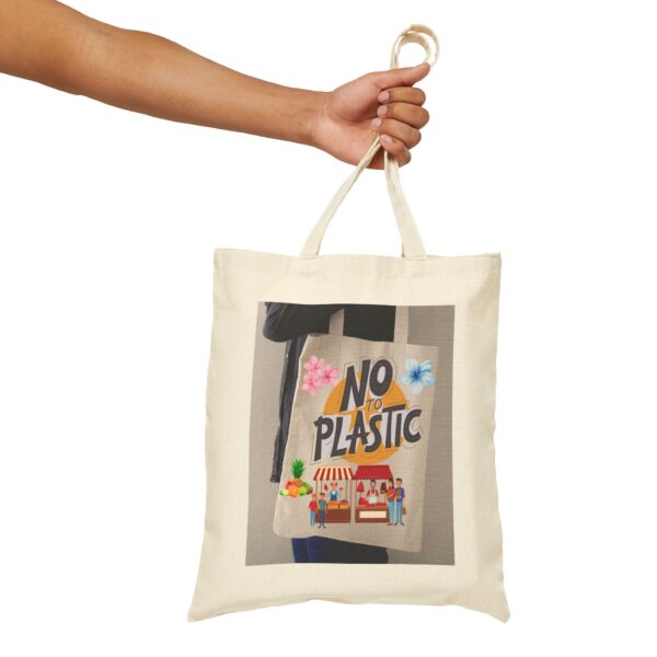 Eco-Friendly Cotton Tote Bag - "No to Plastic" - Image 8
